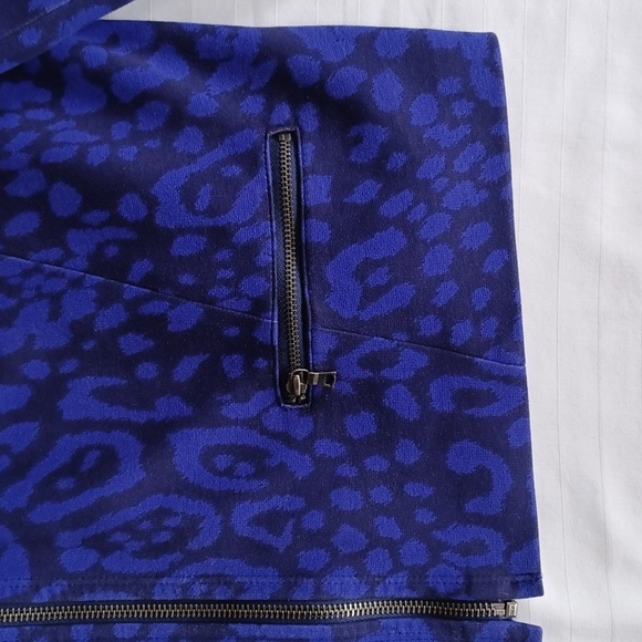 Gap "Powerful Blue" Leopold Print Round Neck Zippered Jacket- Sz. 18 - Picture 4 of 10